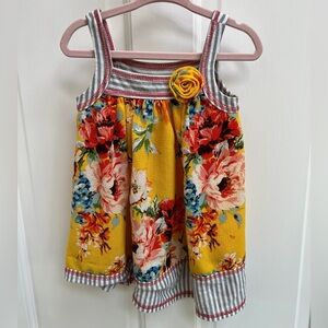 NWOT Bonnie Jean 2T Yellow Floral Girls Tank Top Blouse